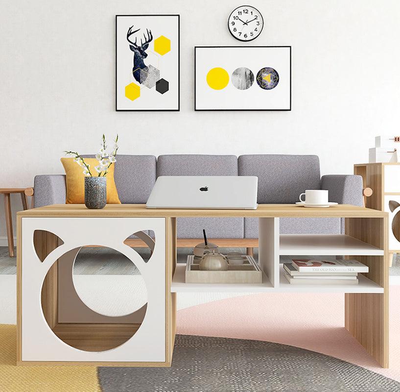 Marioni Coffee Table With Pet House, Wood