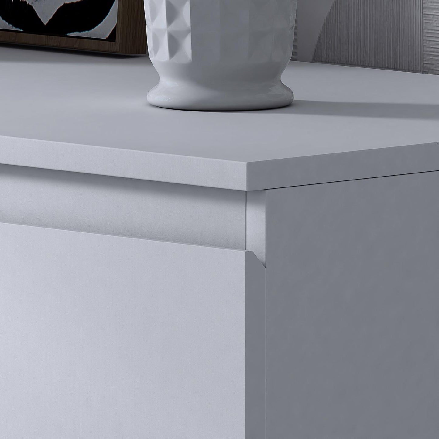 Stora 8 Drawer Wide 4+4 Chest of Drawers – Matt White
