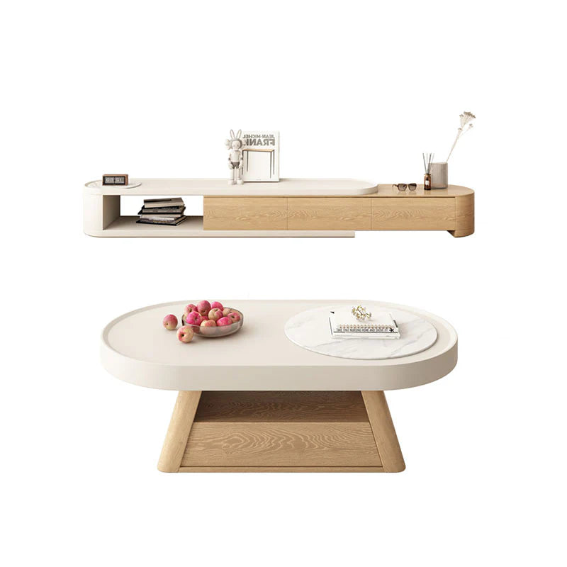 Quentina Coffee Table Oval, With TV Stand