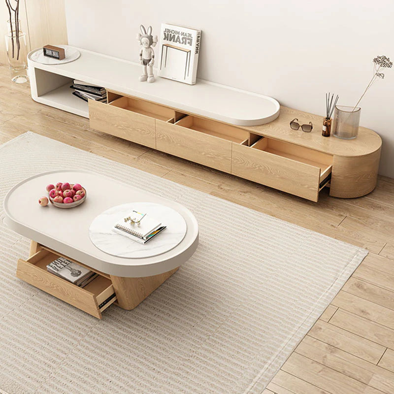 Quentina Coffee Table Oval, With TV Stand