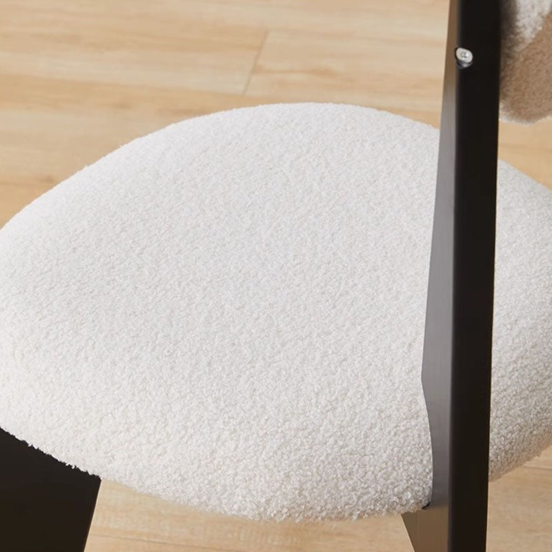 Molan Dining Chair, White Boucle