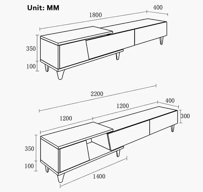 Noric Media Units, Extendable TV Stand, Coffee Table, Side Cabinet, out of stock