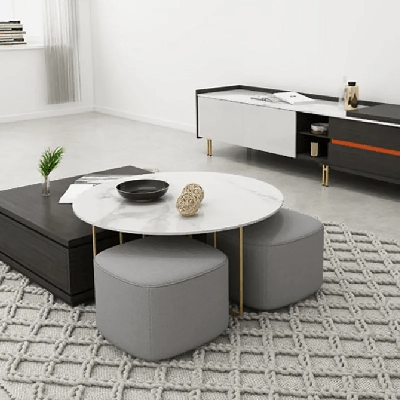 RS2 Nesting Coffee Table Set With Two Stools