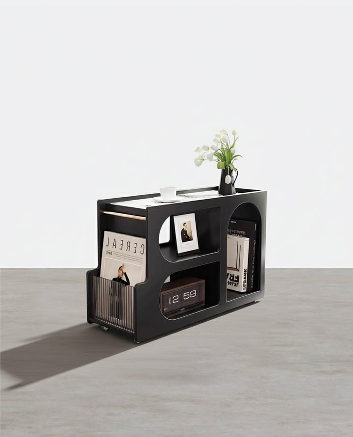 Thaddeus Trolley Style Side Table, Wood