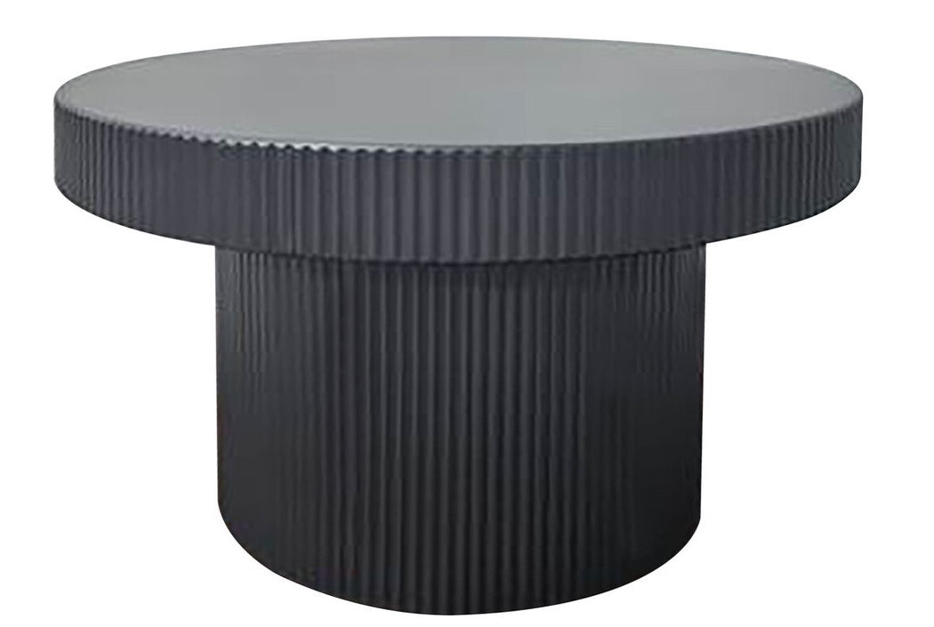 Trento Black Metal Round Ridge Detail Coffee Table