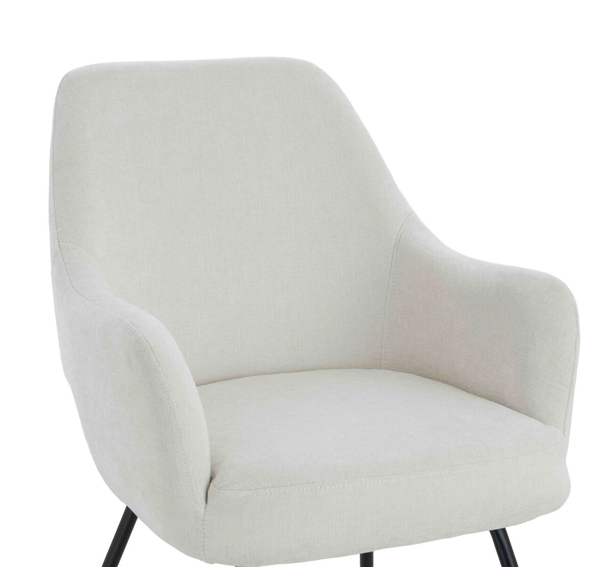 Maxwell Set of 2 Light Beige Textured Fabric Dining Chairs with Arms