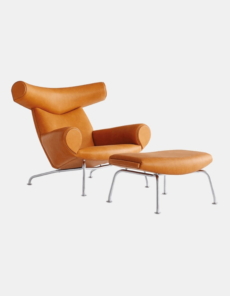 Wegner Ox Chair By Hans Wegner, Real Leather Armchair