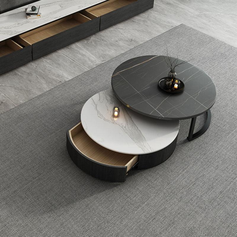 Bigbiglife Nesting Coffee Table With TV Stand, Sintered Stone