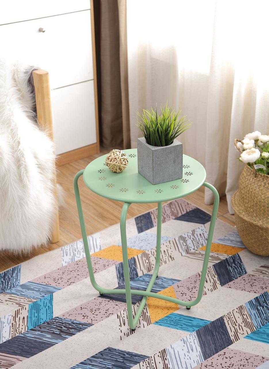 Ellis Round Coffee Table ,White & Green