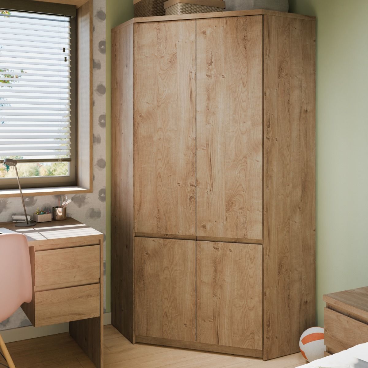 Fribo Corner Wardrobe 2 Door in Golden Ribbeck Oak