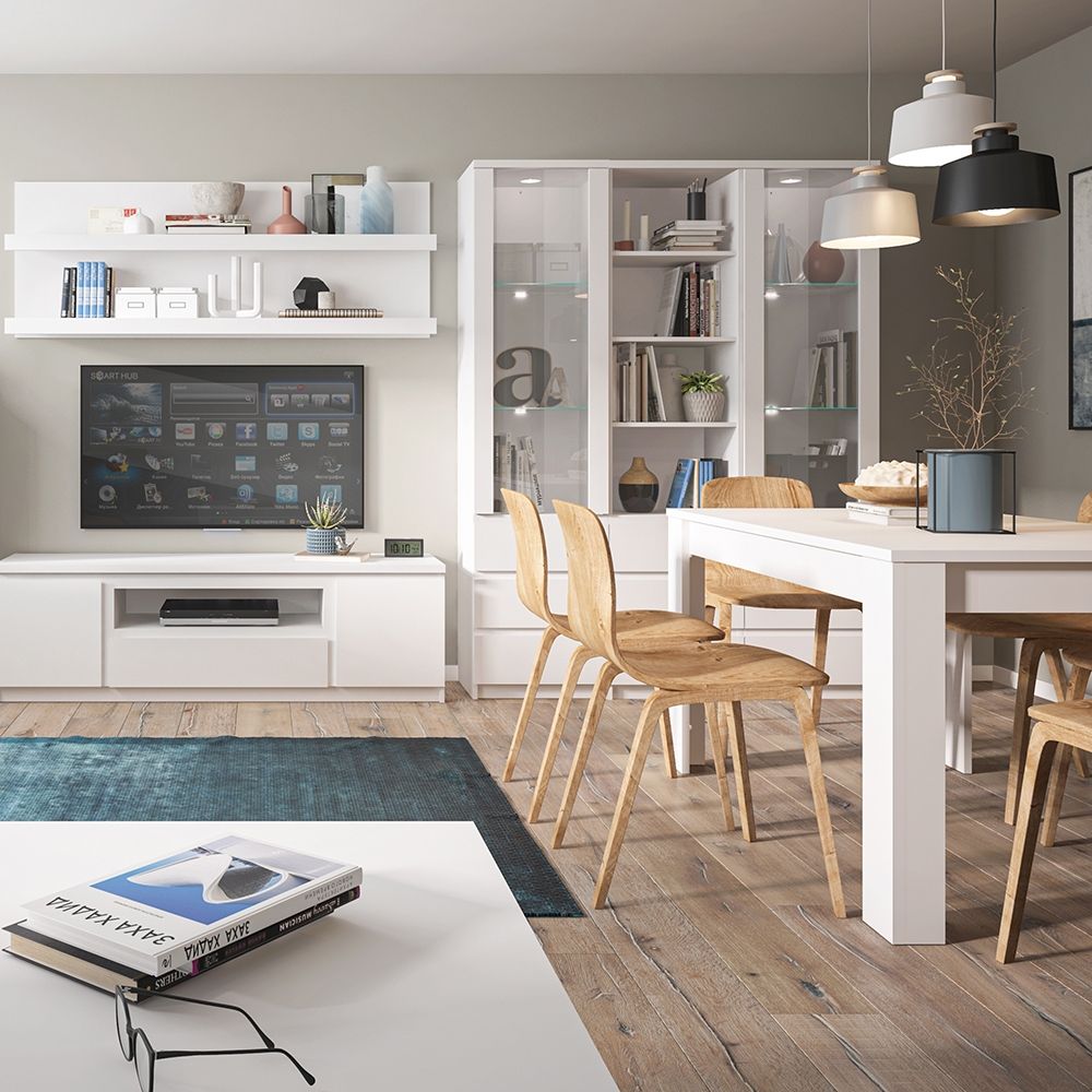 Fribo Tall 1 Door 3 Drawer Cupboard in White