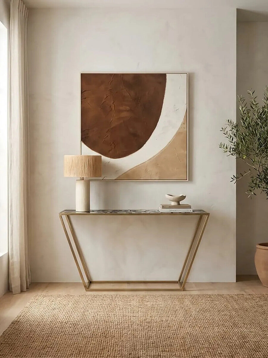 Vita Console Table With Black Agate Top