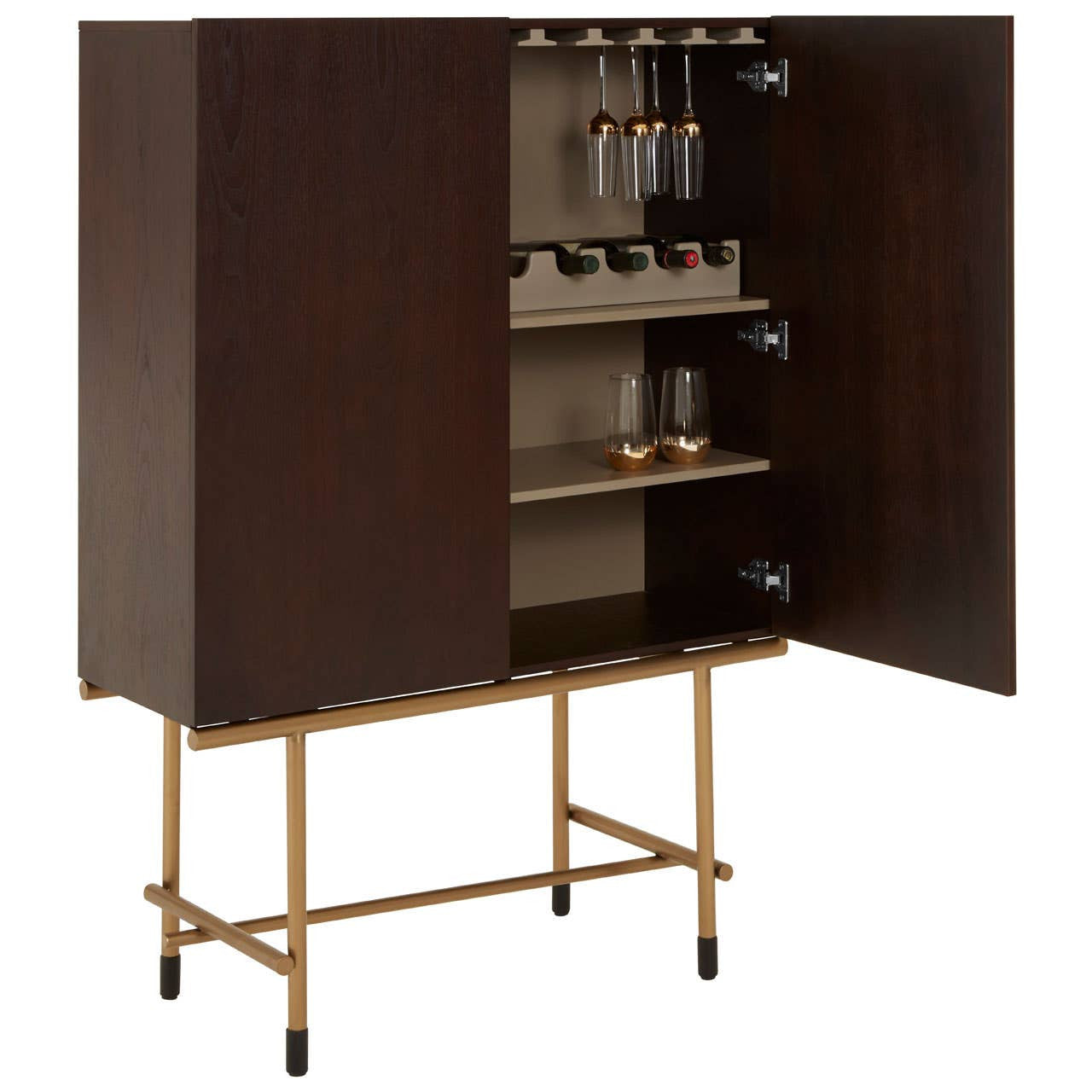 Delta Walnut Veneer Drinks Cabinet