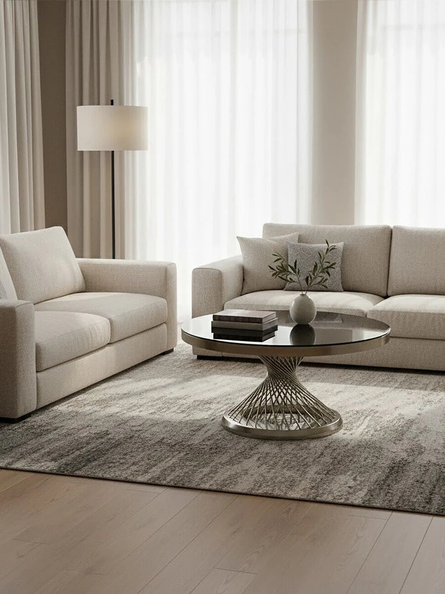 Anzio Coffee Table with Silver Base