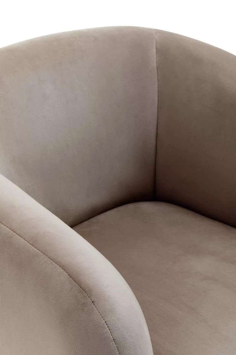 Yasmeen Dark Beige Velvet Armchair