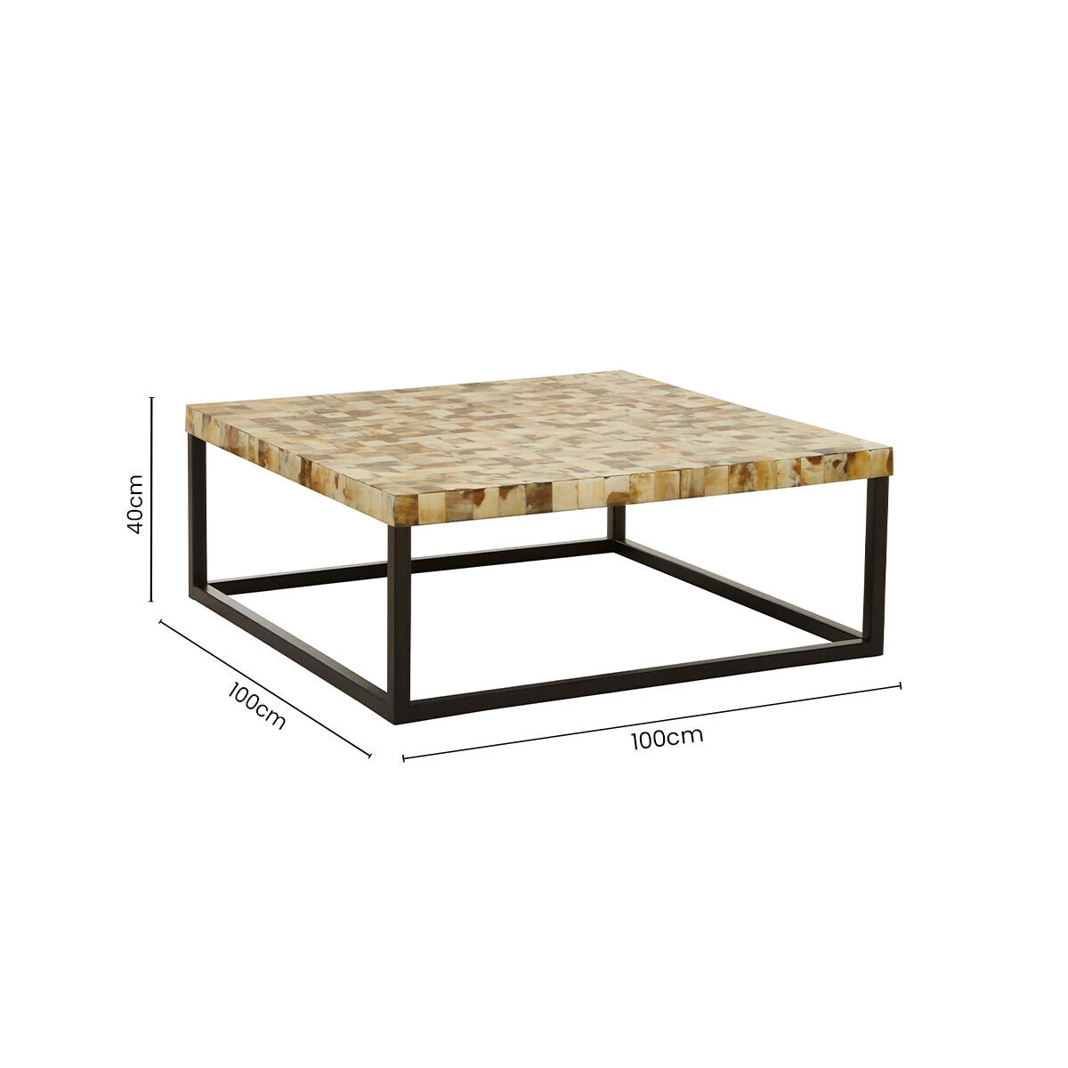 Obra Cream Mother of Pearl Square Coffee Table