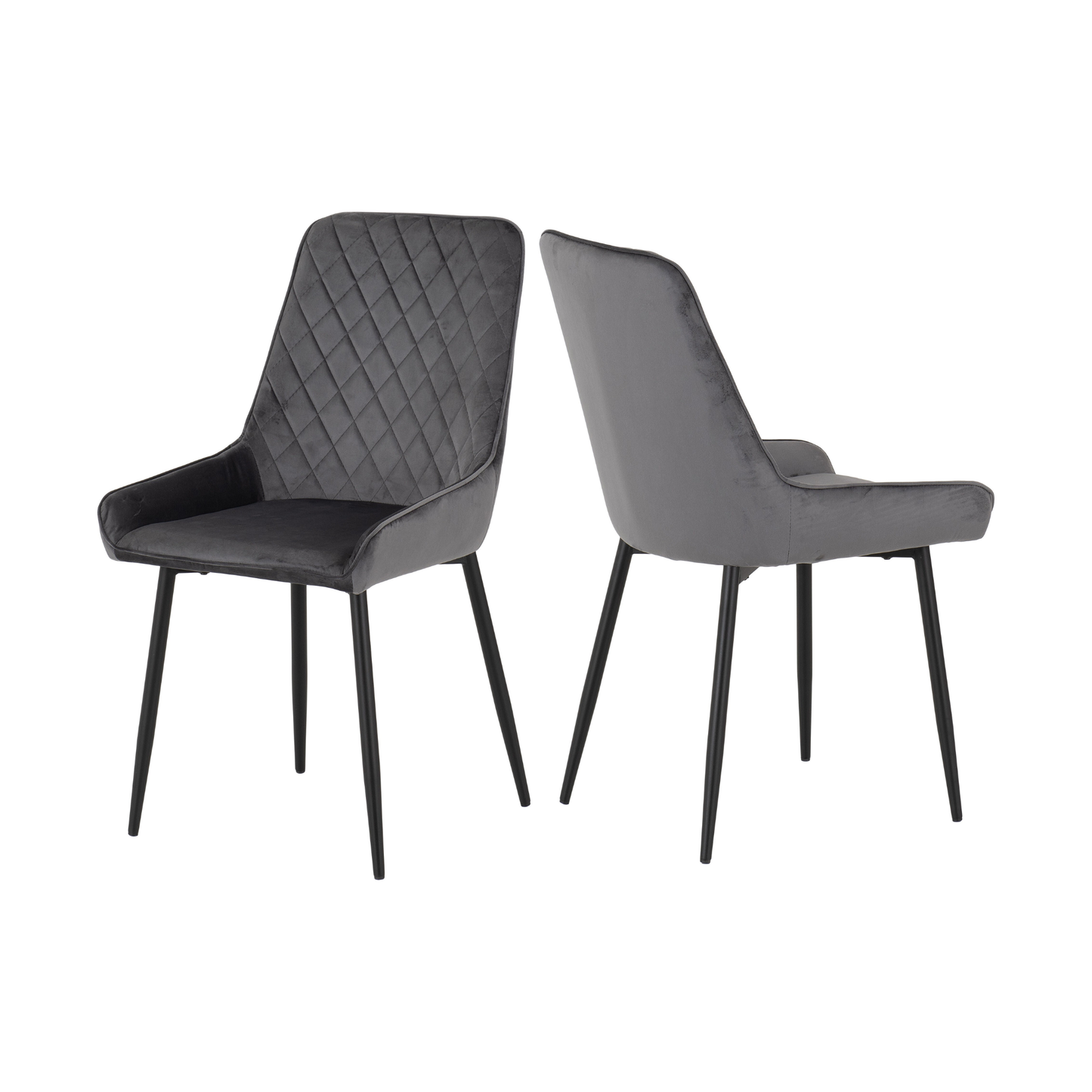 Hamilton & Avery Large Dining Set (6 Chairs) - Oak/Grey Velvet