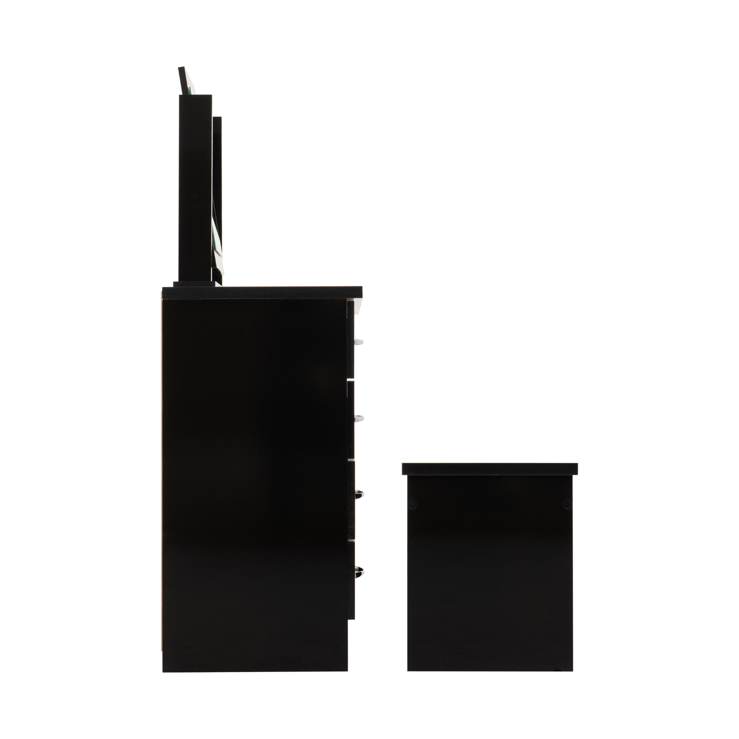 Nevada Dressing Table Set - Black Gloss