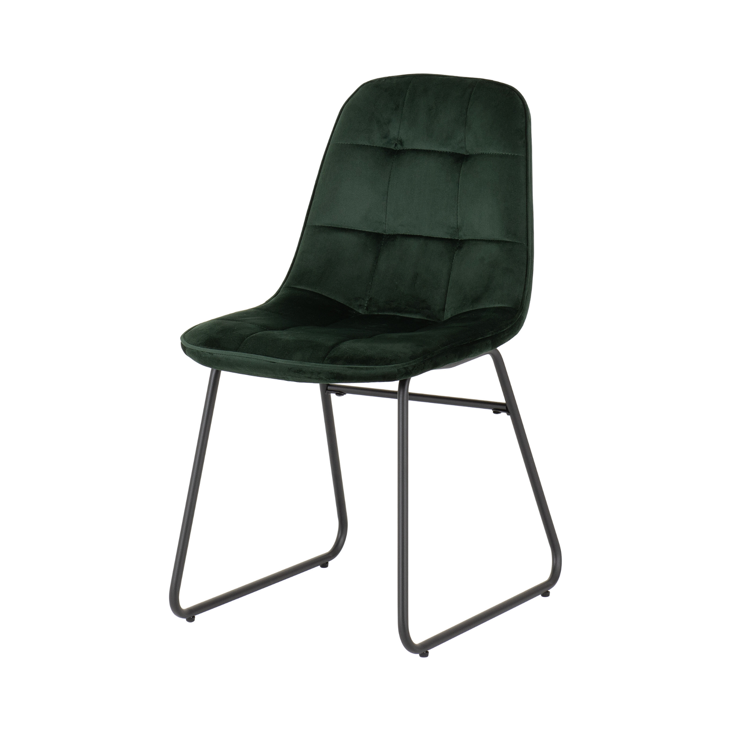 Avery & Lukas Extending Dining Set with 4 Chairs - Concrete & Emerald Green Velvet