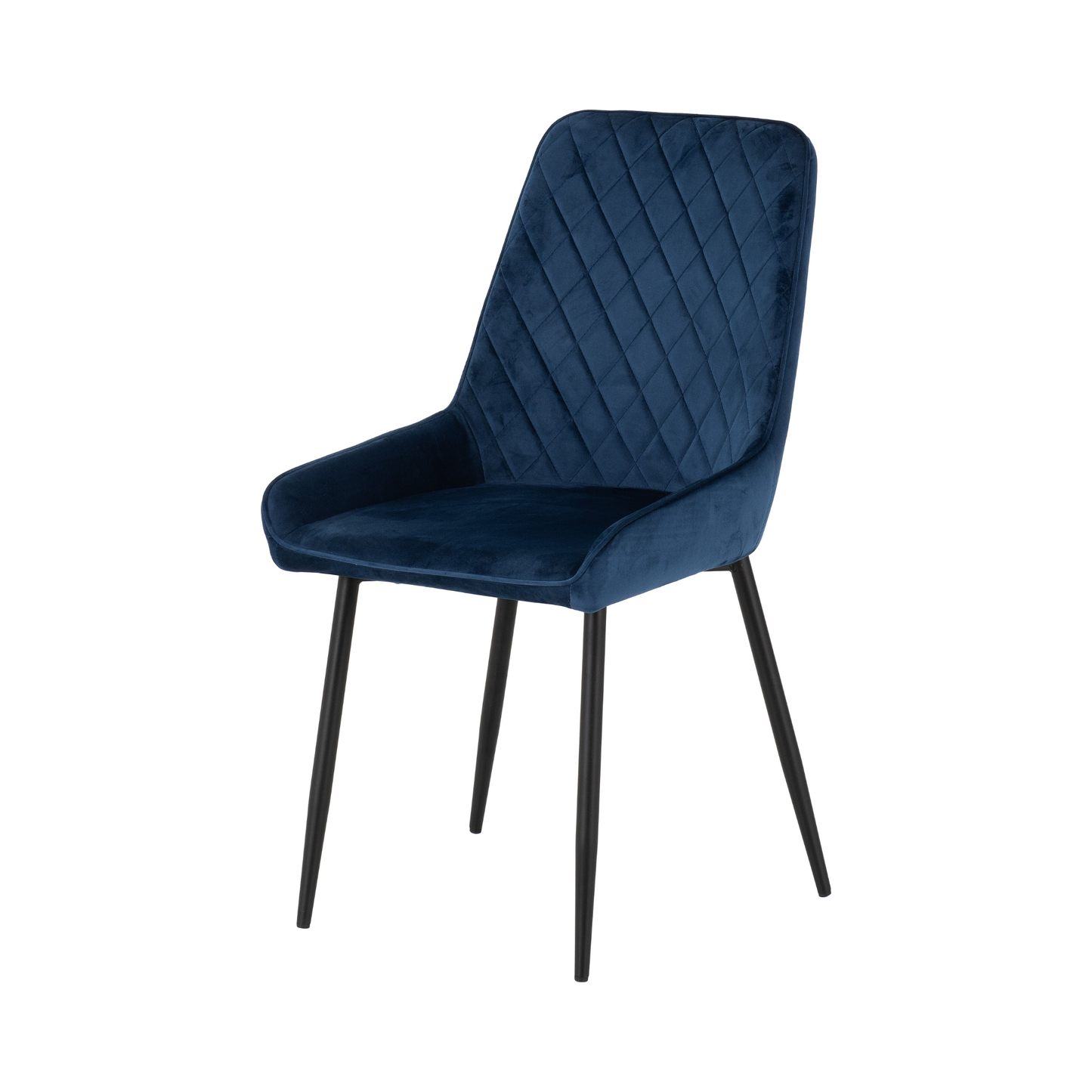 Athens Dining Set with 4 Avery Chairs - Oak & Sapphire Velvet