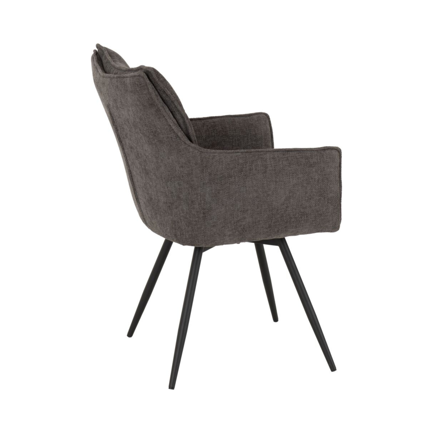Lewis Carver Swivel Dining Chair - Grey Fabric (Set of 2)