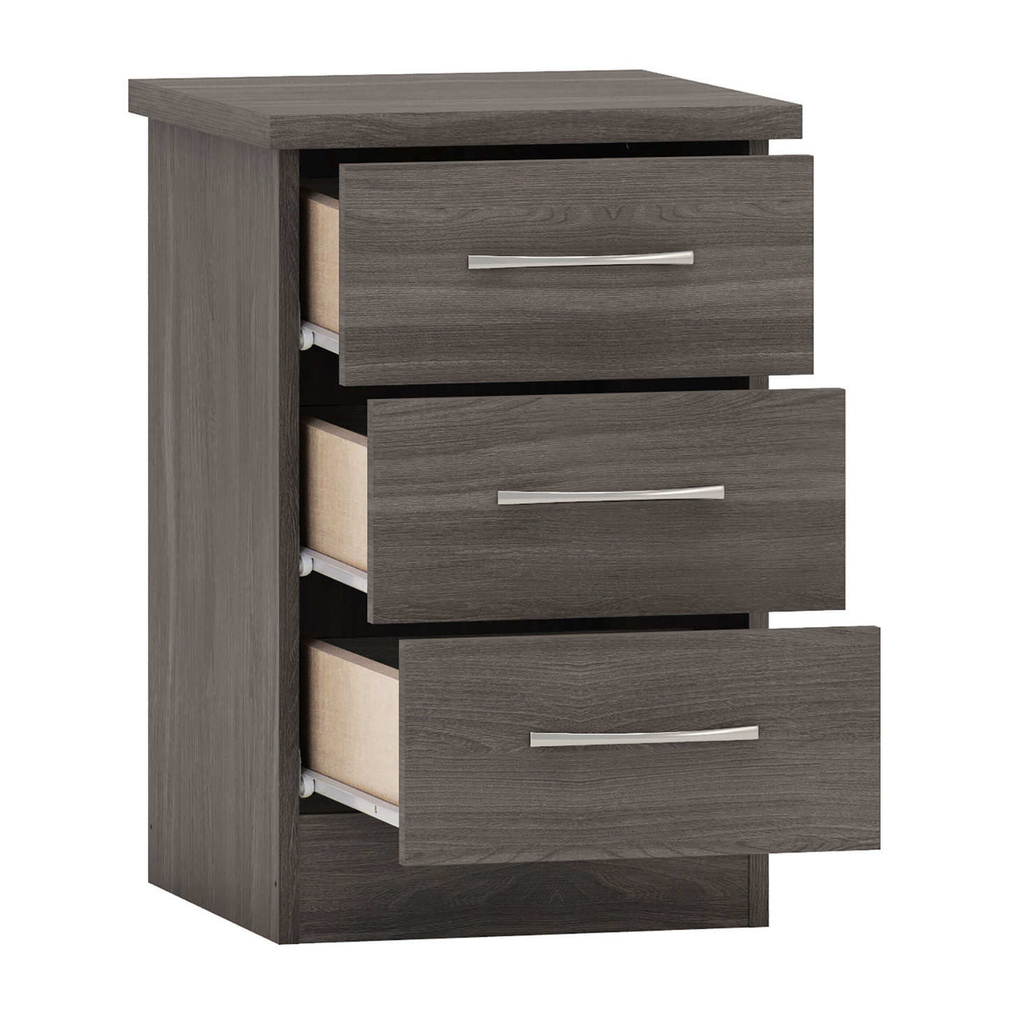 Nevada 2 Door 1 Drawer Wardrobe Bedroom Set Black Wood Grain