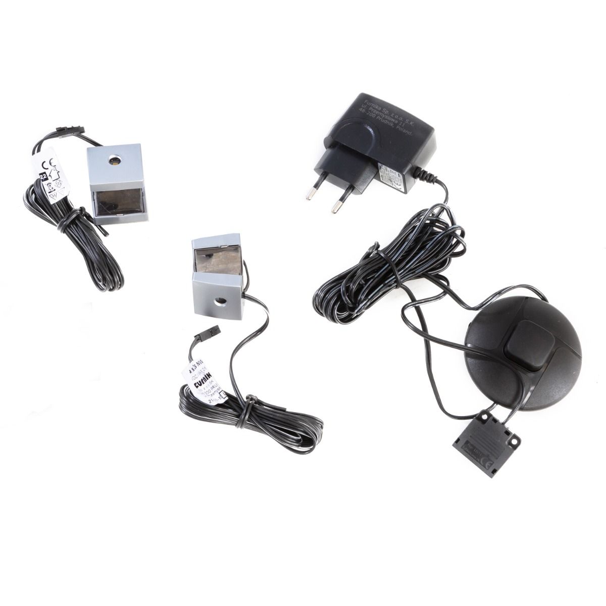 Bohol Large Display Cabinet with LED Lights in Navy Riviera Oak