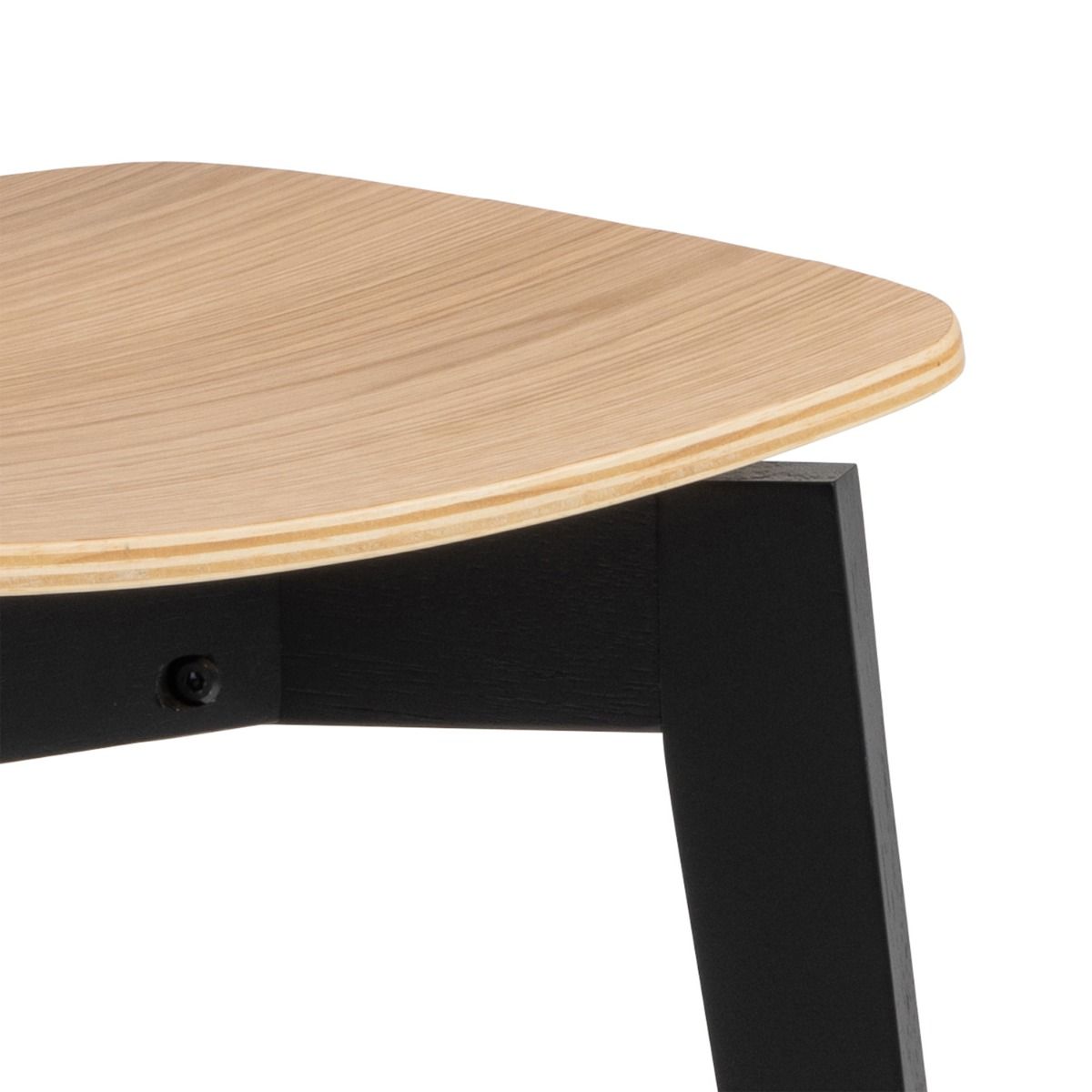 Roxby Round Dining Table in Oak & Black 105x105cm includes 4 Roxby Dining Chairs in Black and Oak