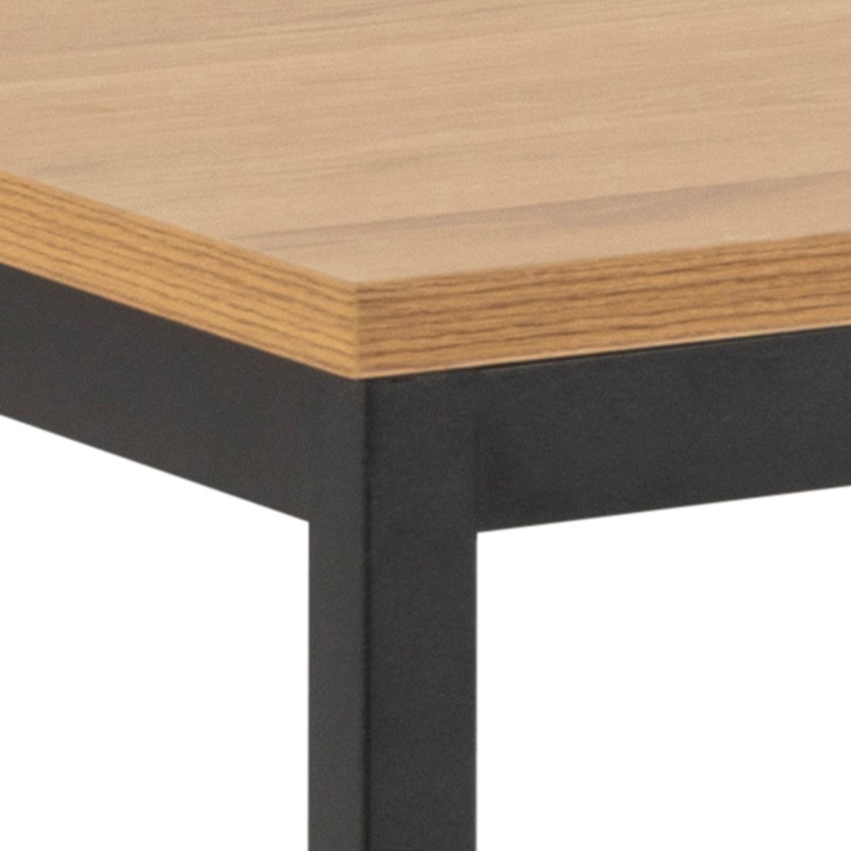 Seaford Dining Table in Black & Oak 160x80cm