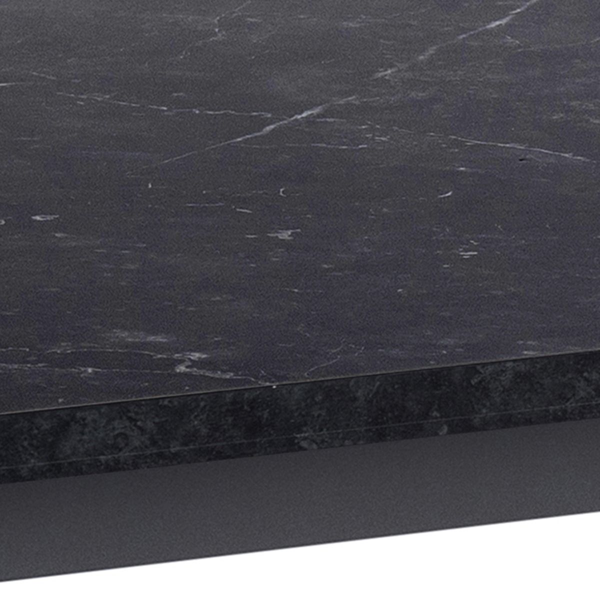 Amble Dining Table with Black Marble Melamine Top & Black Legs 160x74cm