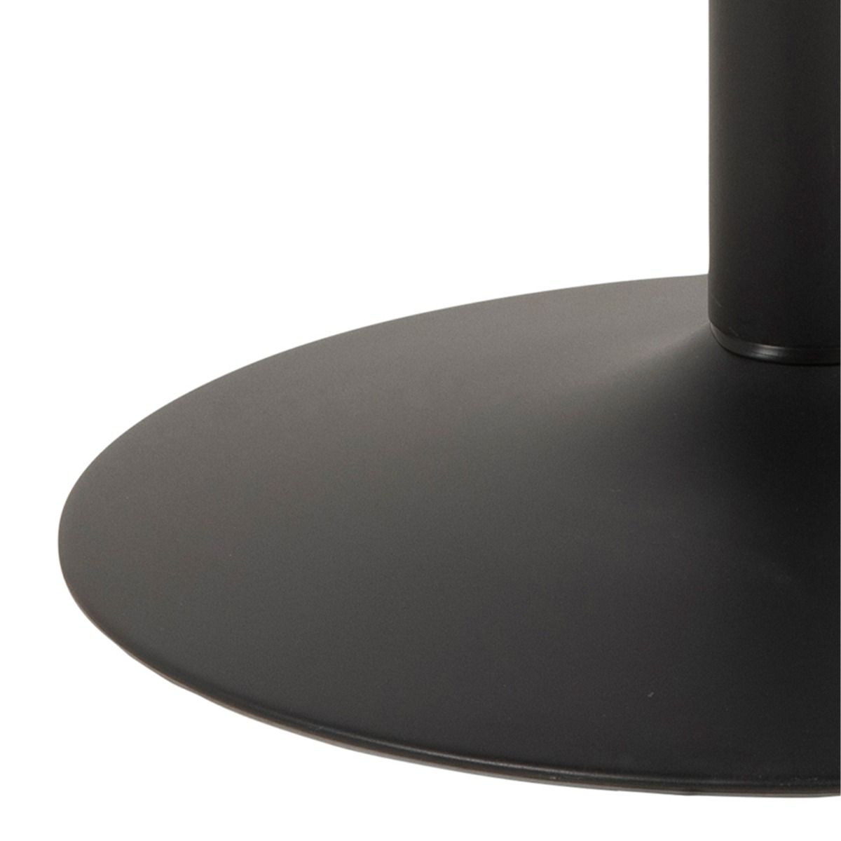 Ibiza Round Dining Table with Black Ash Top and Matt Black Base 110x74cm