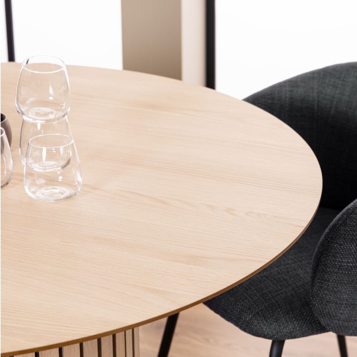 Linley Round Dining Table in White Oak 120x75cm