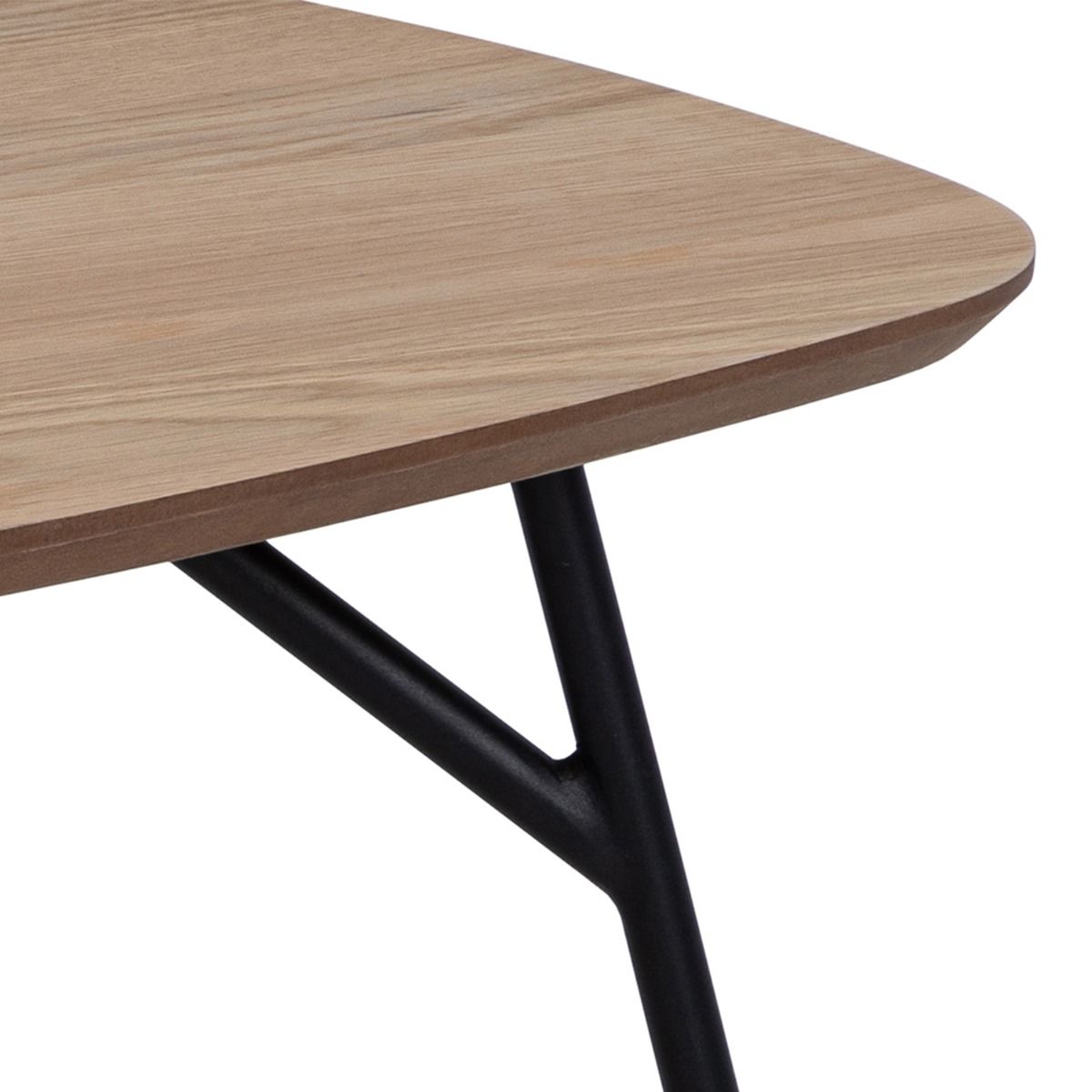 Caracas Rectangular Coffee Table in Oak and Matt Black