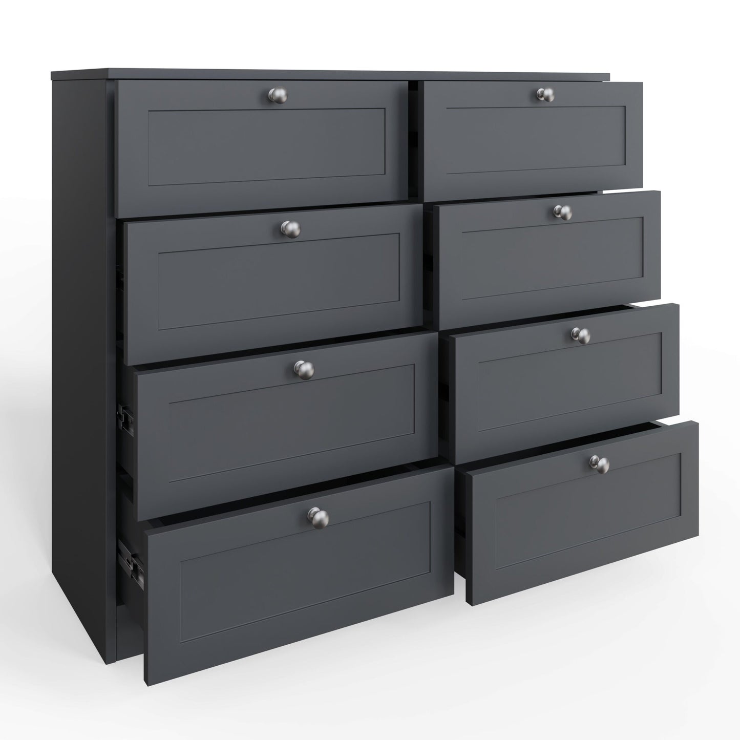 FWStyle Artus Shaker 8 Drawer Chest Of Drawers – Matt Grey