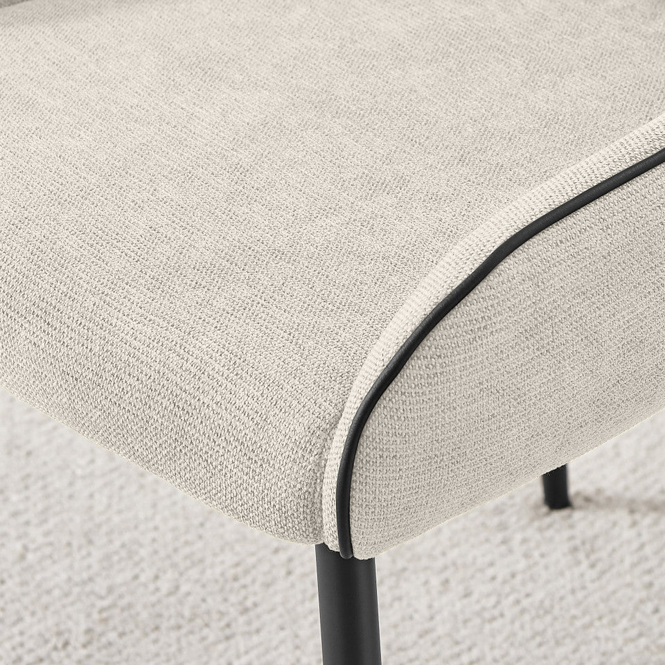 Leonardo Black Top Dining Table & 4 Beaumont Fabric Chairs