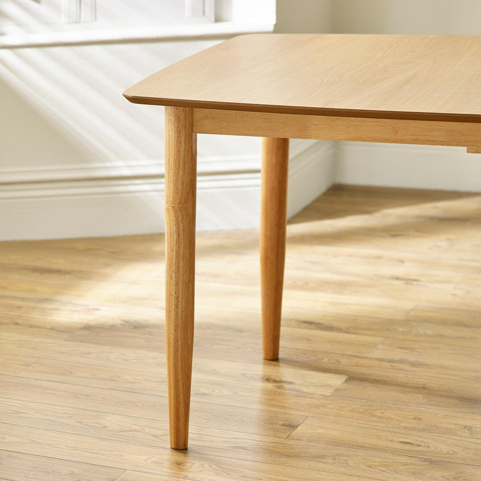 Leif Oak Effect Wood Rectangular Extending Table & 8 Caia Wishbone Dining Chairs