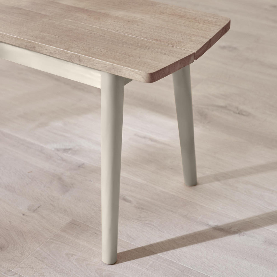 Lynton Large White & Light Grey Wooden Dining Table with 4 Chairs & Bench