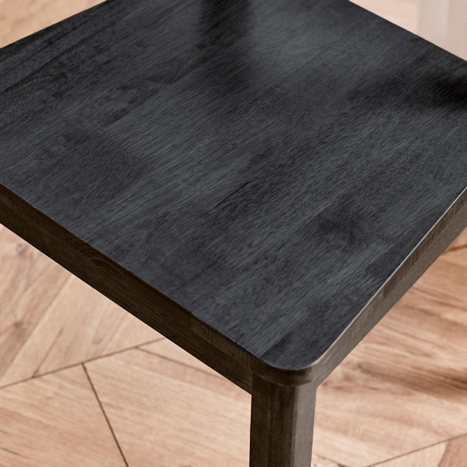 Lynton Large Black Wooden Dining Table & 6 Black Dining Chairs