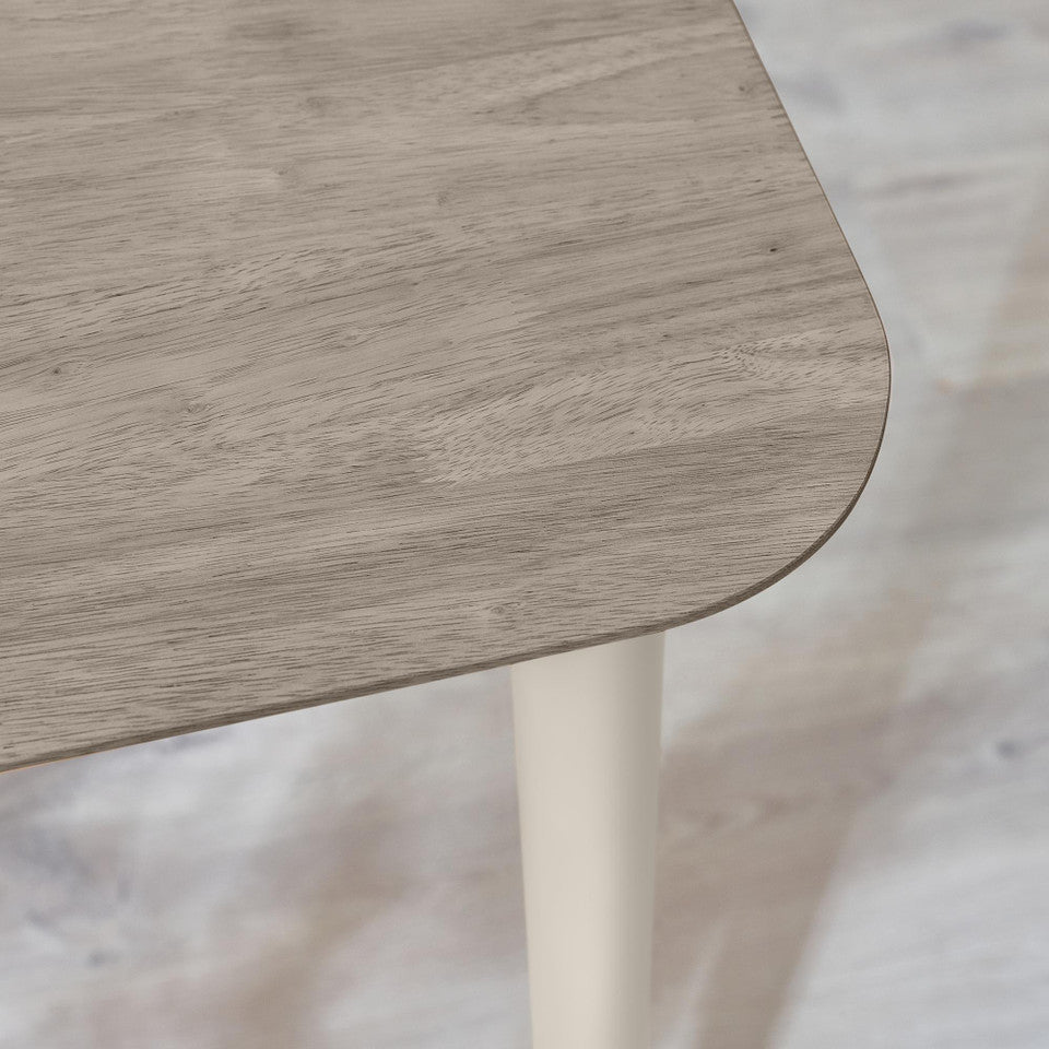 Lynton Rectangular White & Grey Wood 4 Seater Dining Table