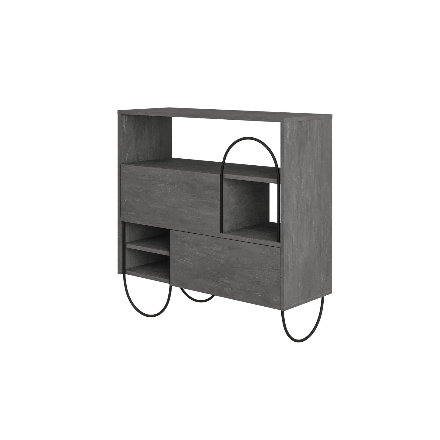 Norfolk Shoe Cabinet – Retro Grey Modern Hallway Shoe Storage Unit