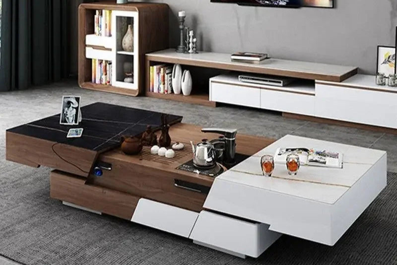 Italian Elevator Coffee Table – Extendable European Luxury with Storage | Nordic Designer Muebles de Sala