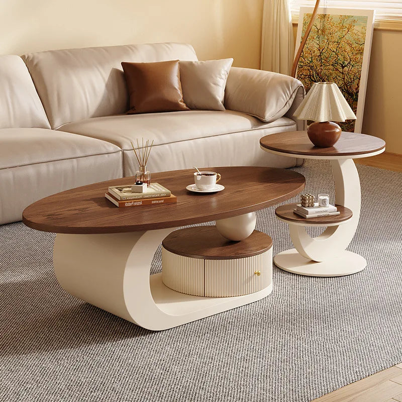 Retro Oval Walnut Coffee Table