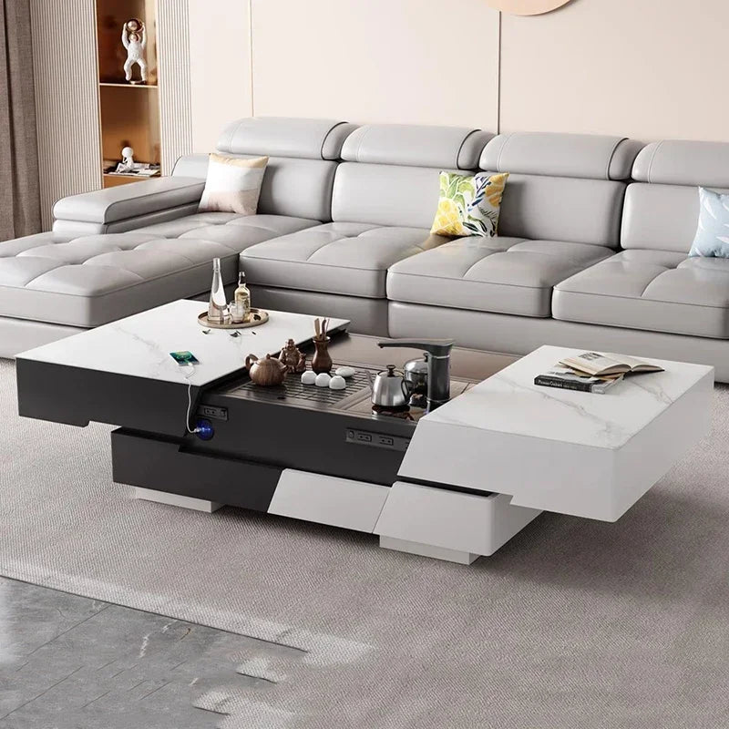 Italian Elevator Coffee Table – Extendable European Luxury with Storage | Nordic Designer Muebles de Sala