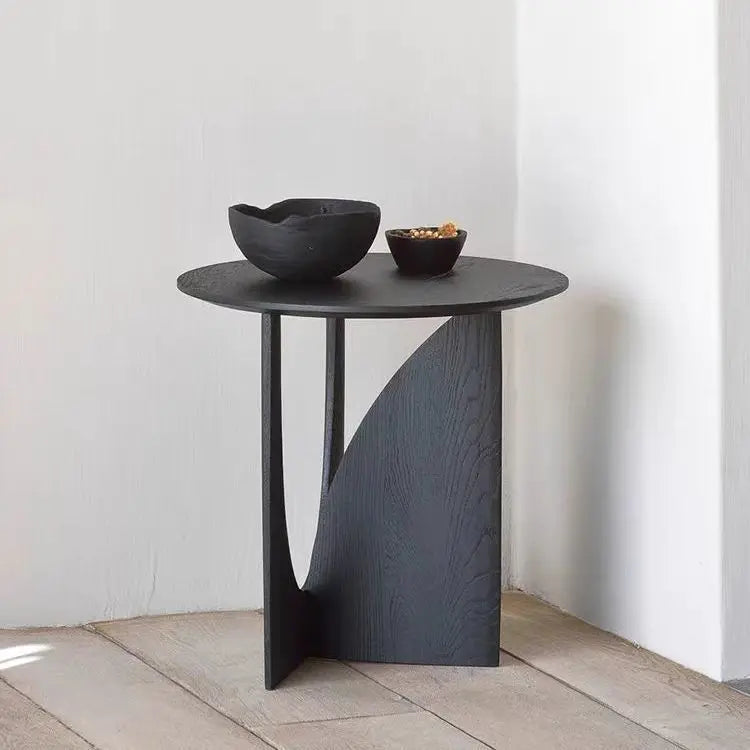 Nordic Round Solid Wood Coffee Table Sofa Side Table Bedroom Bedside Table