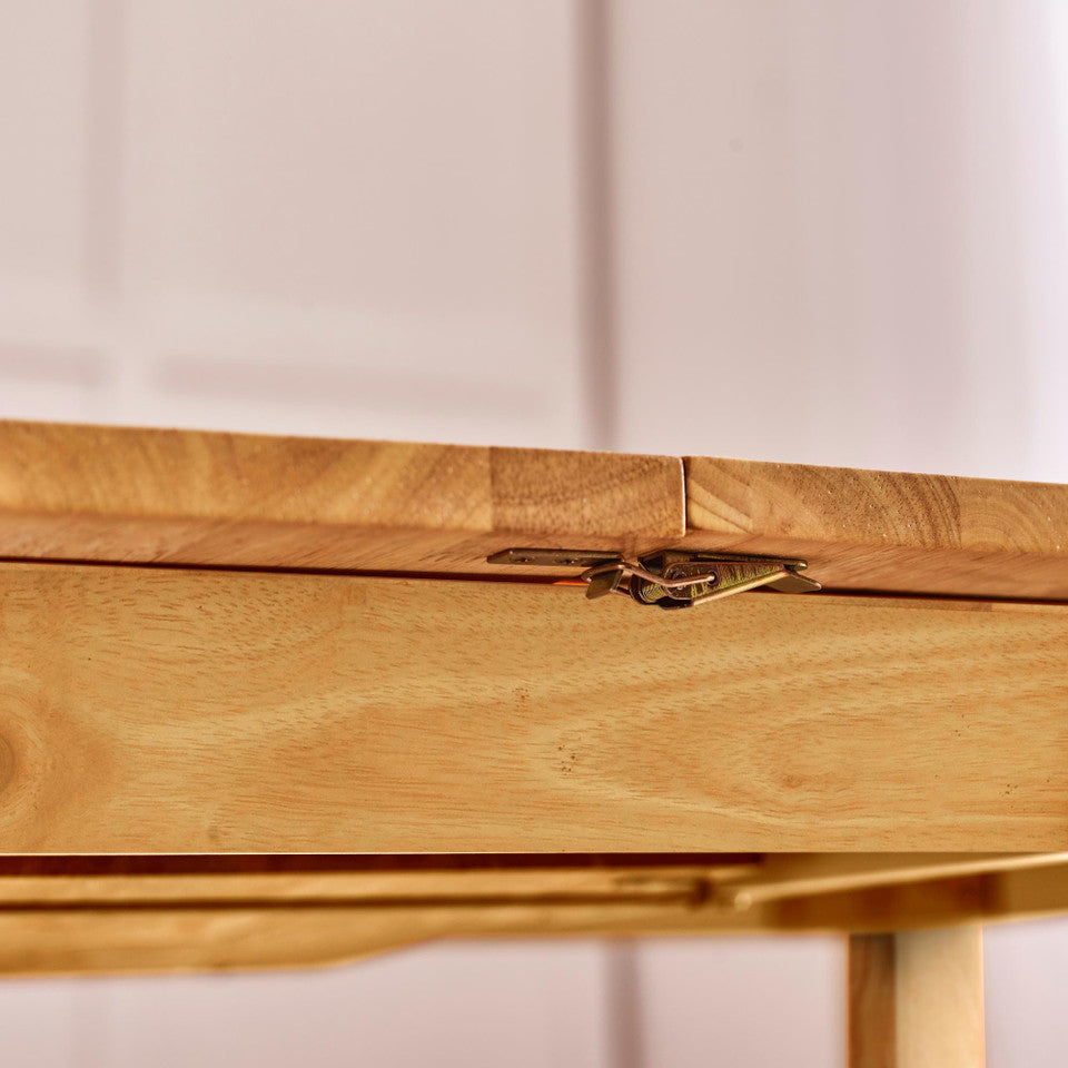 Salcombe Rectangular Oak and Cream Solid Wood Extending 6 Seater Dining Table