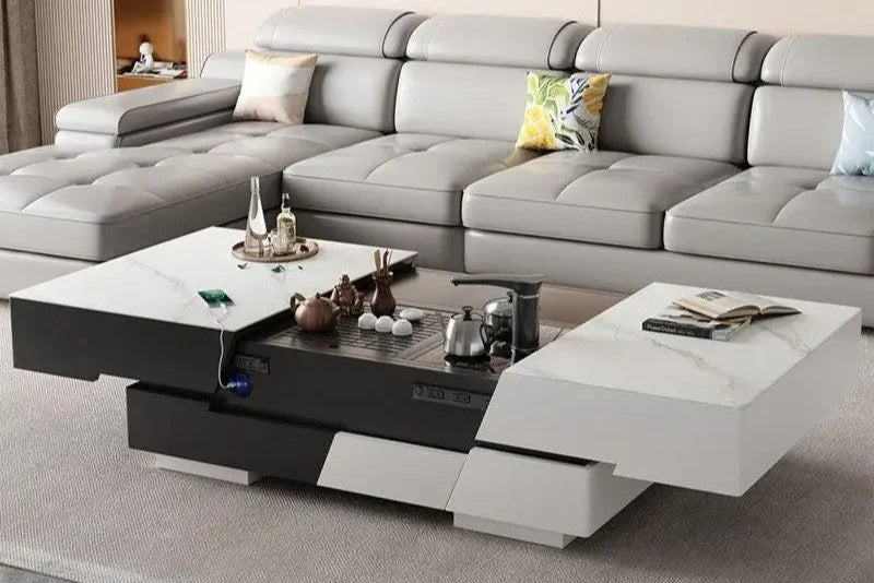 Italian Elevator Coffee Table – Extendable European Luxury with Storage | Nordic Designer Muebles de Sala