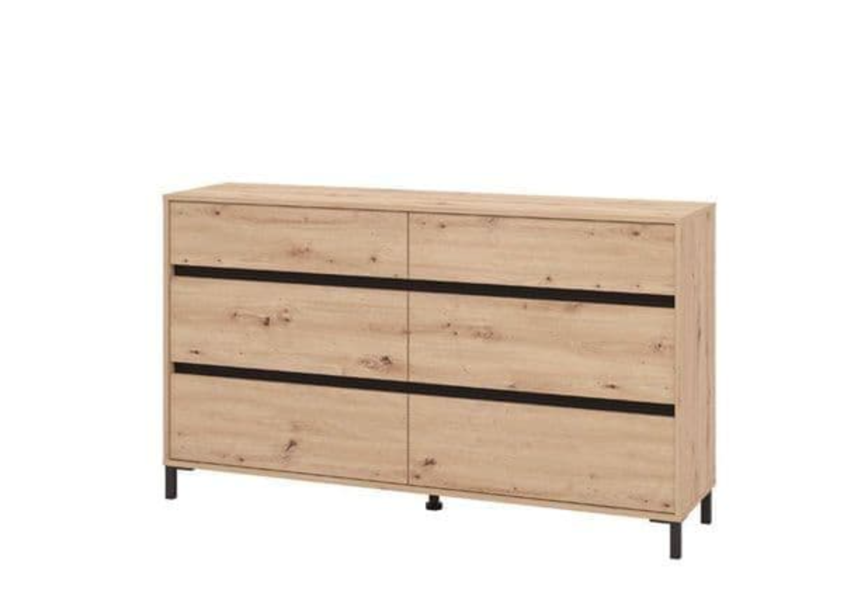 Zavaro Oak Effect Wide Chest Of Drawers