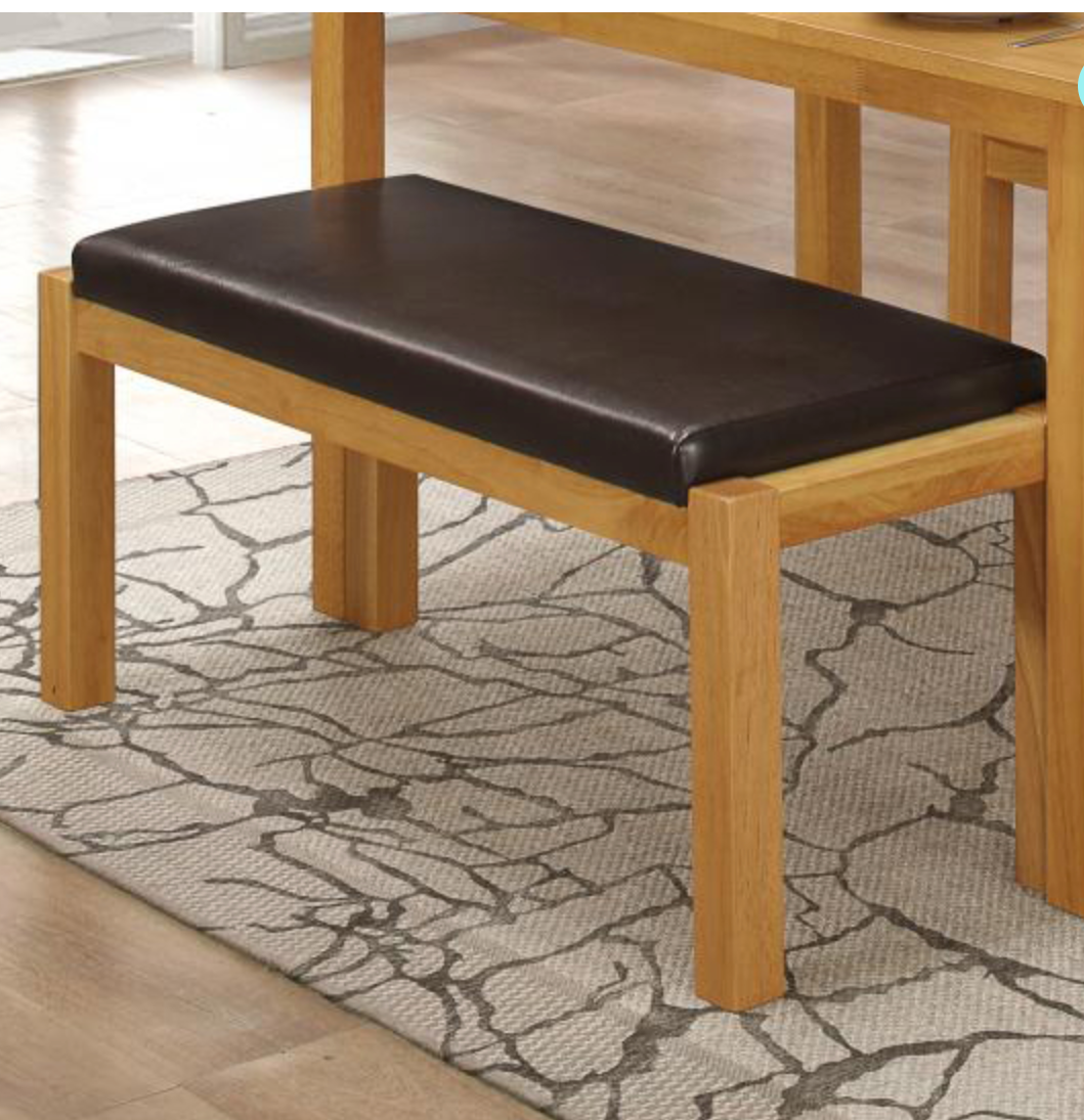Hamra 3-Piece Dining Set – Table with 2 Benches, Solid Rubberwood, Natural Oak