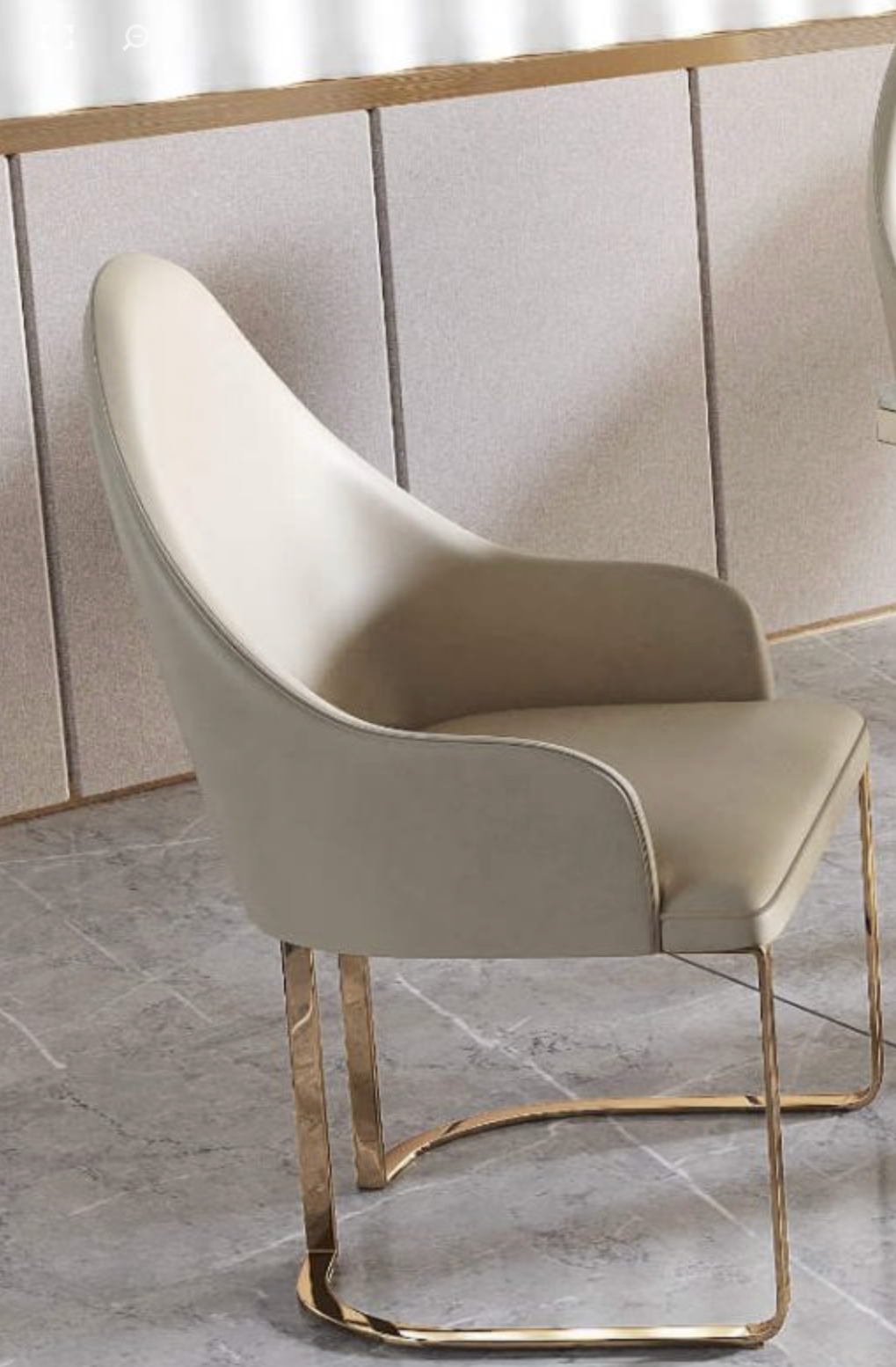 Midas Marble Dining Table – Natural Stone with Gold Stainless Steel Base, 2000W