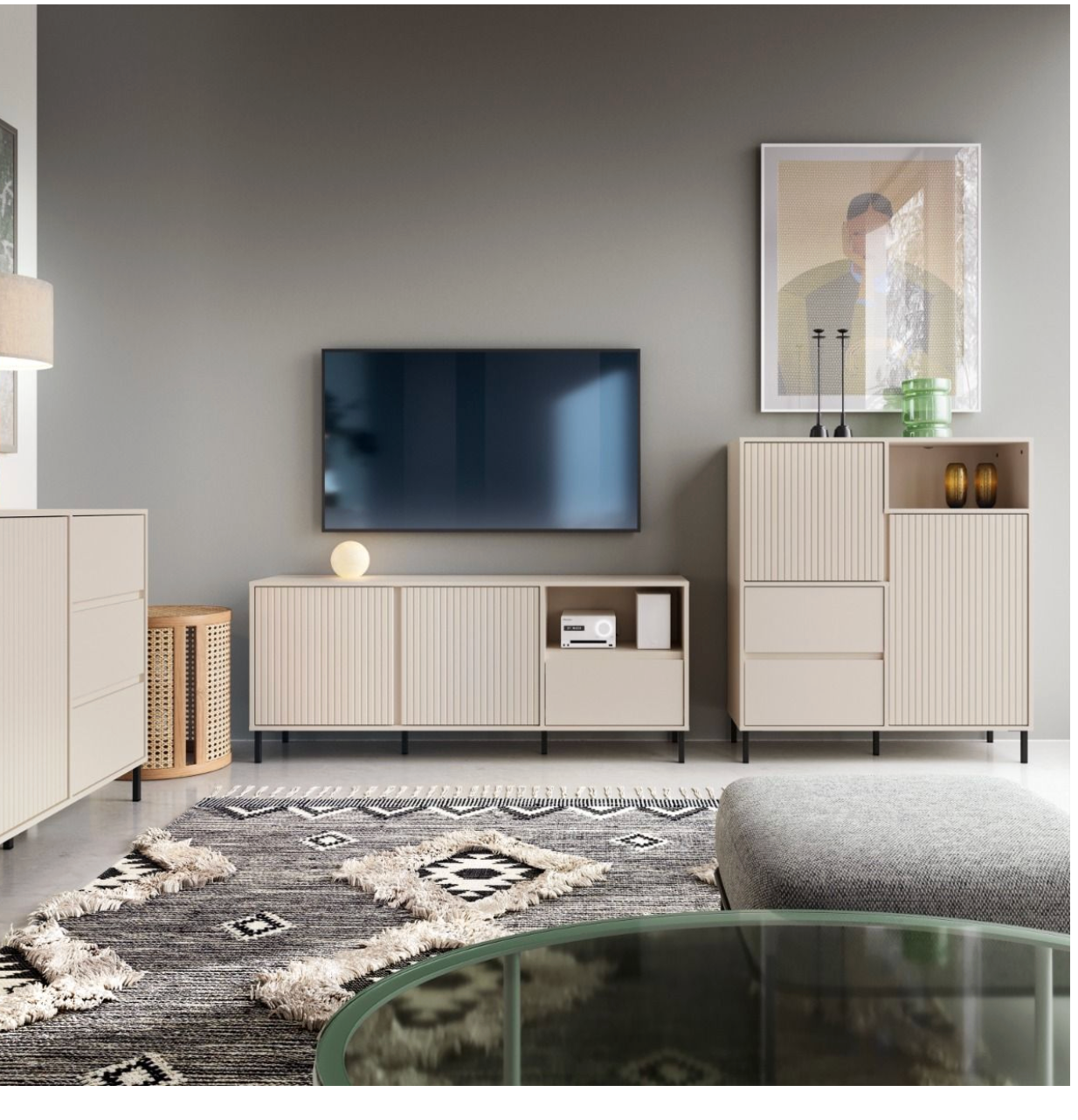 Avenale Sideboard 2 Door 2 Drawer in Cashmere